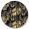 Designart - Black and Gold Tropical Leaves II - Modern Metal Circle Wall Art